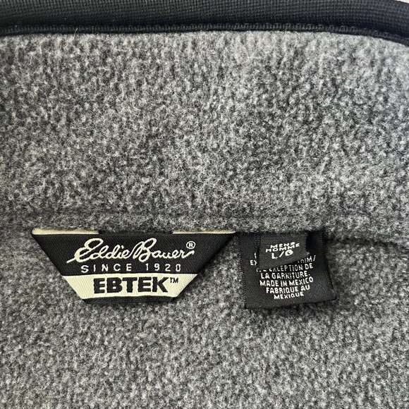 Eddie Bauer Ebtek Men Large Full Zip Fleece Vest Gray Polartec Vintage Gorpcore - Picture 4 of 12